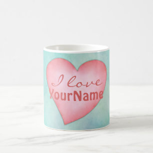Je t'aime tasses nommées faites sur commande de