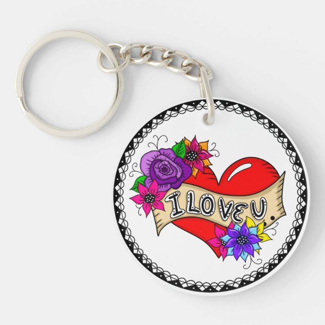 Je T'Aime | Tattoo Heart Art Personnalisé (Devant)