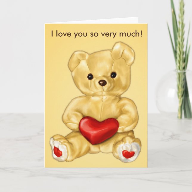 Je T'Aime Teddy Bear Mari Valentines Carte de jour (Devant)