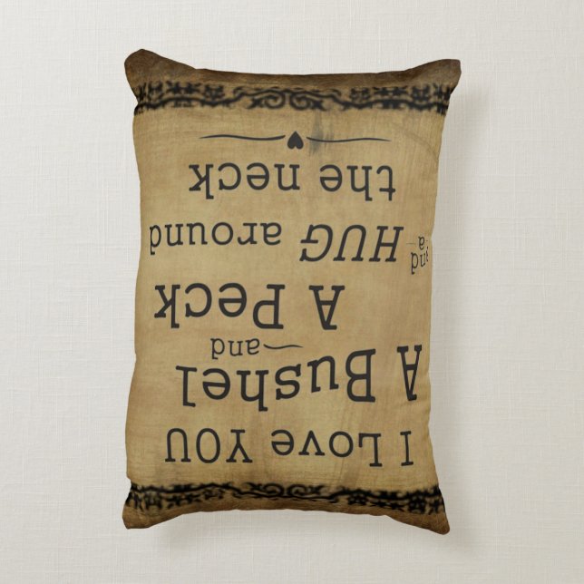 Je t'aime un boisseau et un coussin de picotin (Dos(Vertical))