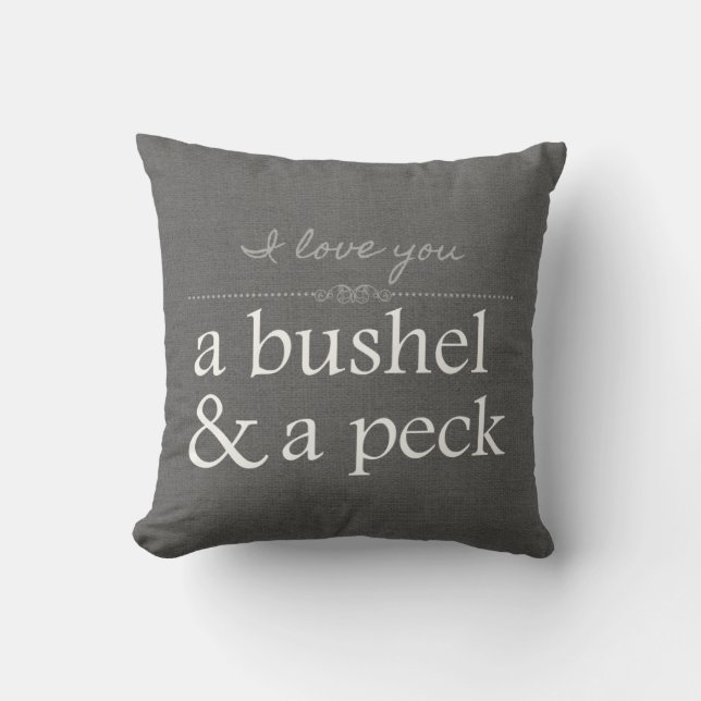 Je t'aime un boisseau et un coussin gris de (Recto)