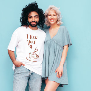 Je t'aime un T-shirt latte
