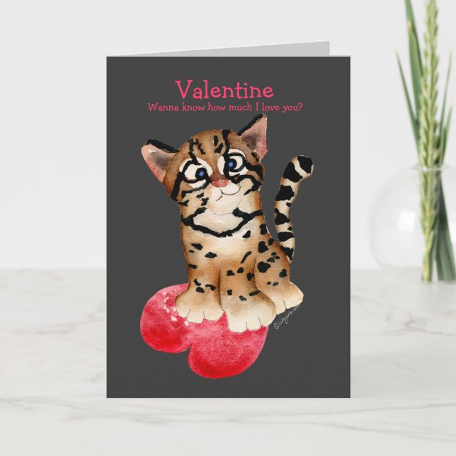 Je T'Aime Une Carte Bleue Valentine Ocelot (Devant)