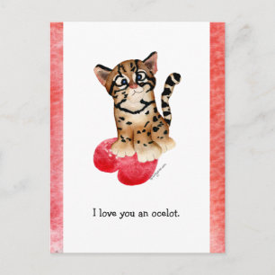 Je T'Aime Une Carte Postale Pun Ocelot