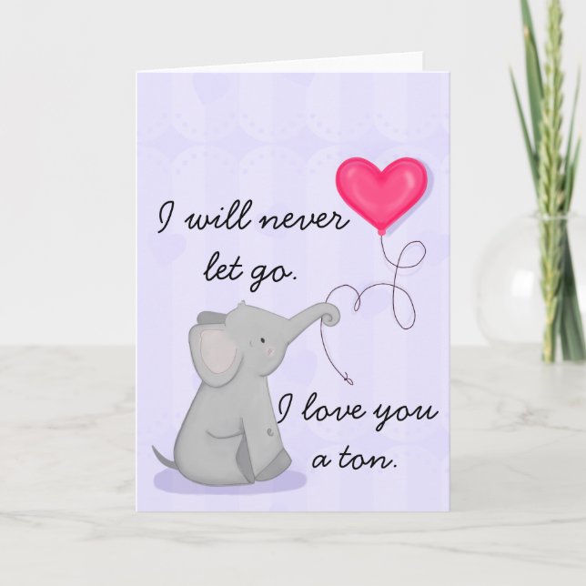 Je t'aime une carte Ton Elephant (Devant)