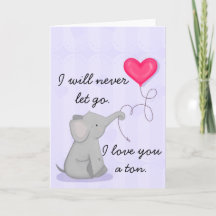 Je t'aime une carte Ton Elephant