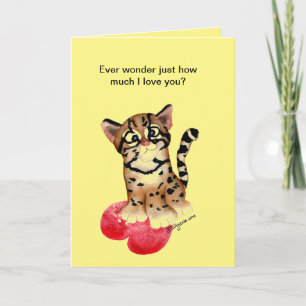 Je T'Aime Une Carte Valentine Pun Ocelot