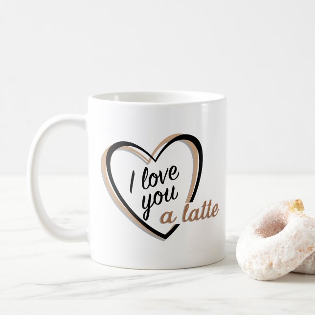 Je t'aime une tasse du latte | (Avec donut)