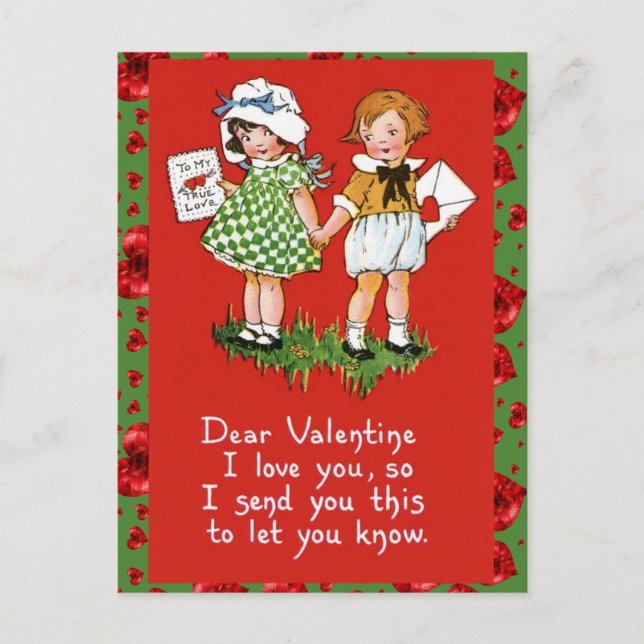 JE T'AIME VALENTINE | CARTE POSTALE VALENTINE VINT (Devant)