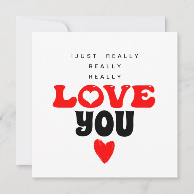 Je T'Aime Vraiment Carte De Jour Valentines (Devant)