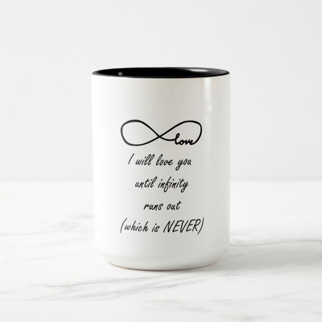 "Je T'Aimerai Jusqu'À Ce Que L'Infini Sorte" Mug (Centre)