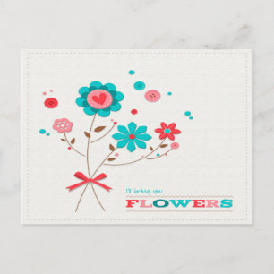 Je t'apporterai une carte postale Fleurs