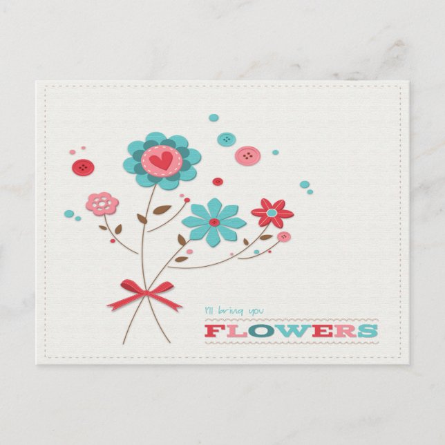 Je t'apporterai une carte postale Fleurs (Devant)