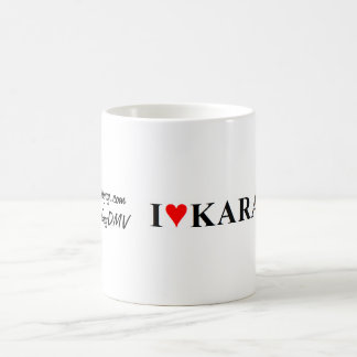 "Je tasse de café de karaoke de coeur"