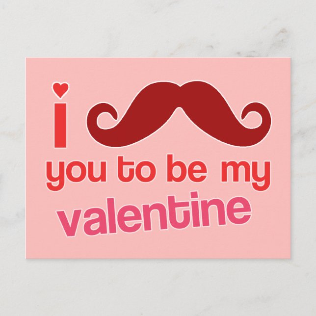 je te moustache d'être ma carte postale valentine (Devant)