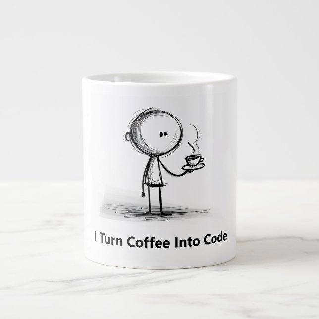 Je Transforme Le Café En Code. Drôle mug pour lui  (Devant)