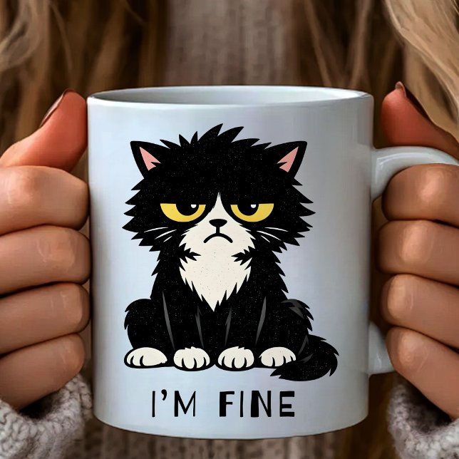 Je vais bien - Mug drôle de chat (Créateur téléchargé)