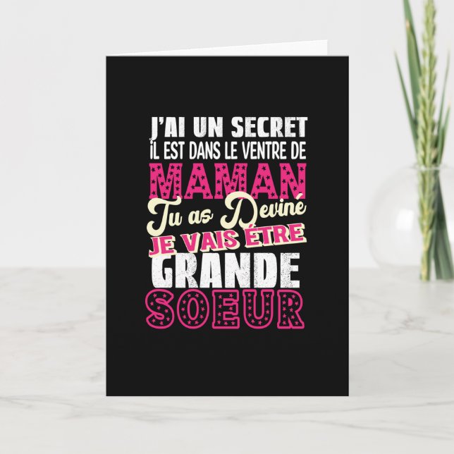 Je Vais Être Grande Soeur Card (Front)