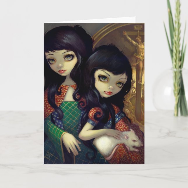 "Je Vampiri :  Carte de voeux de Sorelle de La" (Devant)