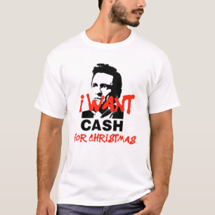 Je veux de l'argent pour Noël   T-shirt Johnny Cas