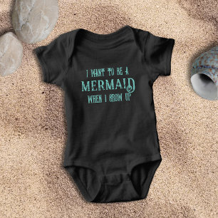 Je veux être une sirène Body bébé fille mignon