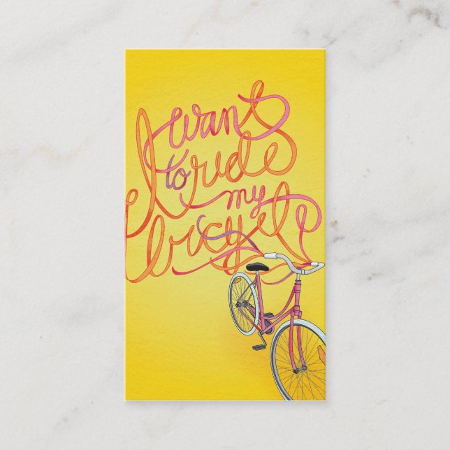 Je veux faire du vélo - carte de visite à 2 côtés (Devant)