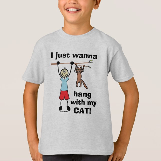 Je Veux Juste Me Tenir Avec Mon Chat ! T-shirt hum (Devant)