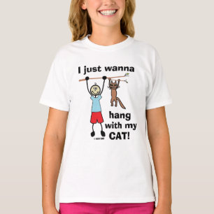 Je veux juste traîner avec mon chat ! T-Shirt humo