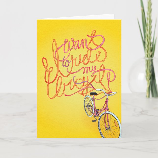Je veux monter ma bicyclette - carte vierge (Devant)