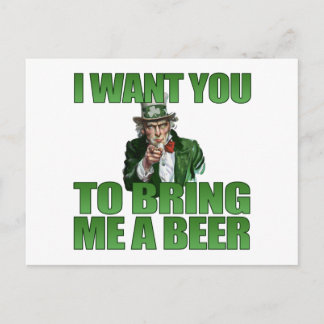 Je veux que tu m'amènes une carte postale de bière