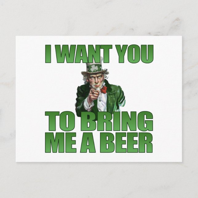 Je veux que tu m'amènes une carte postale de bière (Devant)