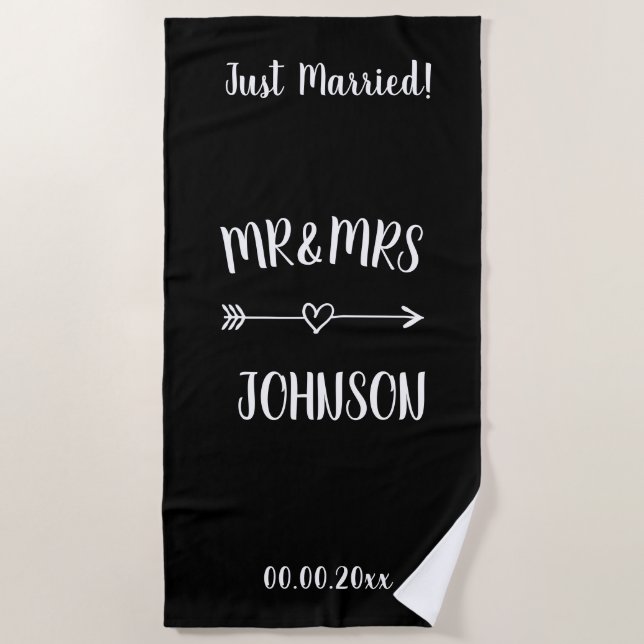 Je viens de marier M. et Mme serviette de plage po (Devant)