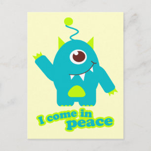Je viens en paix carte postale alien