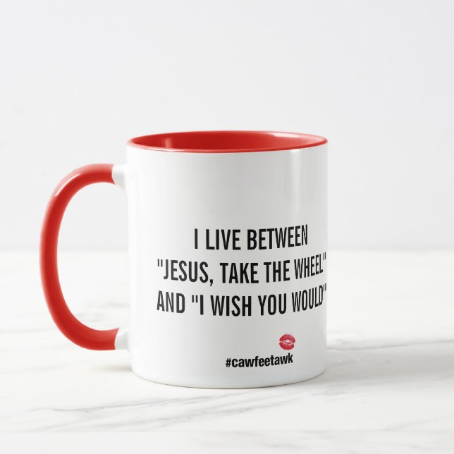 Je vis entre la tasse (rouge) (Gauche)