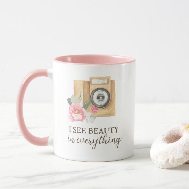 Je Vois De La Beauté Dans Tout Photo Mug (Avec donut)