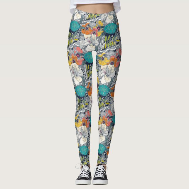 Je vois Hawaii sombres lapis leggings (Devant)