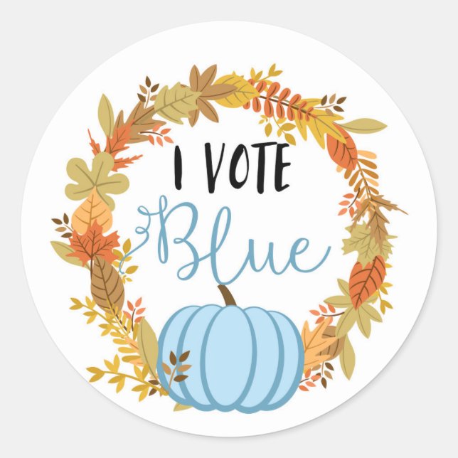 Je VOTE BLUE Genre Révéler Baby shower Étiquettes  (Devant)