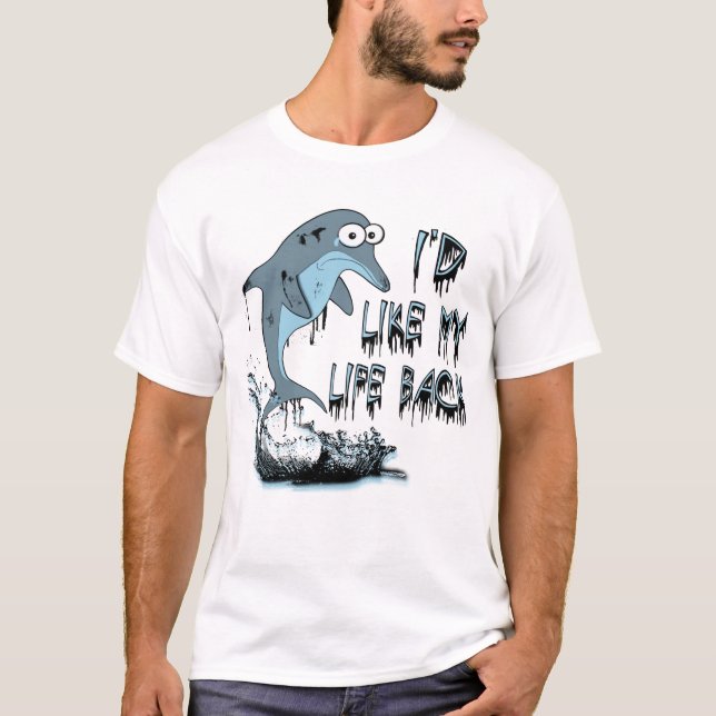 Je voudrais mon T-shirt de dauphin de dos de la (Devant)