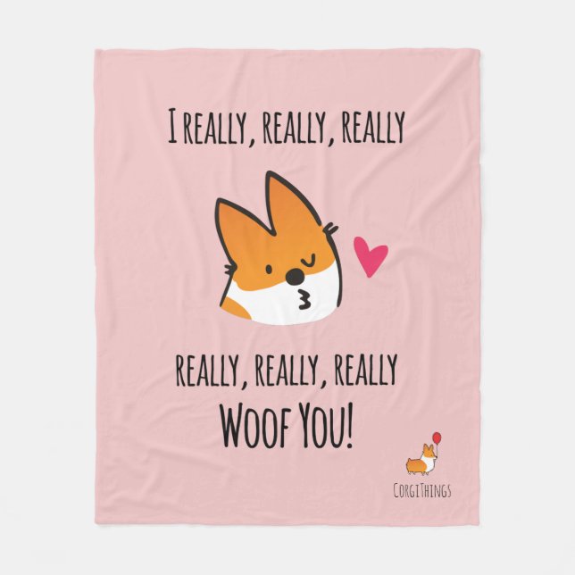 Je vous aboie couverture d'ouatine de corgi (Devant)