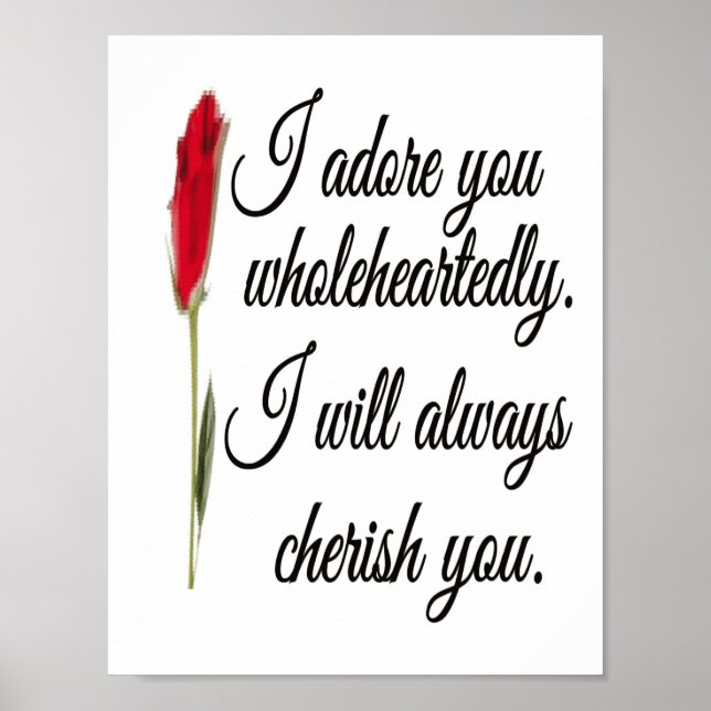 Je Vous Adore Imprimer, Papier Poster De Valeur (M (Devant)