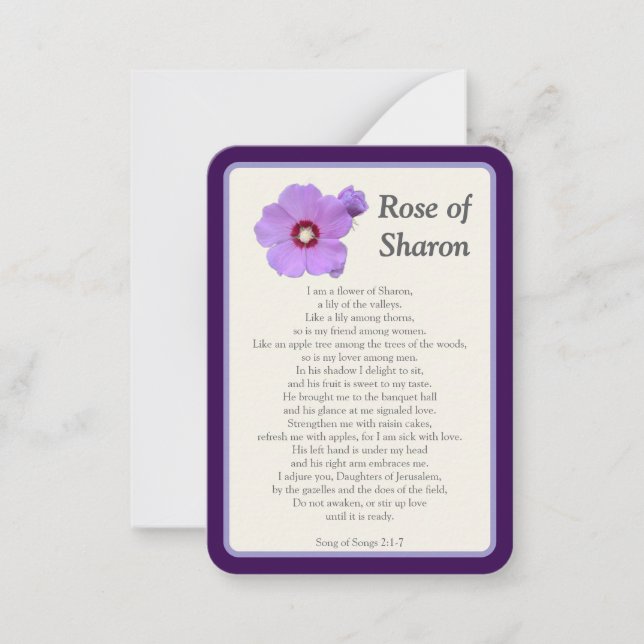 "Je vous ai prié aujourd'hui" Rose de Sharon Carte (Devant)