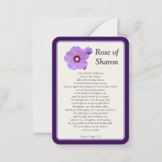 "Je vous ai prié aujourd'hui" Rose de Sharon Carte