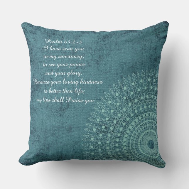 Je Vous Ai Vu Psaume 63:2-3 Coussin Réversible (Recto)