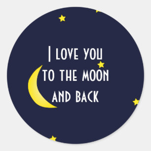 JE VOUS AIME À LA LUNE ET À L'ARRIÈRE Stickers Éti