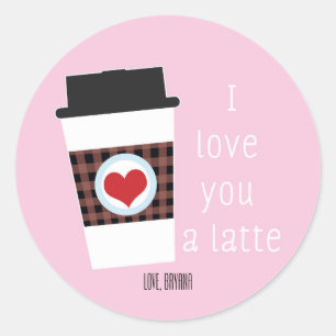 JE VOUS AIME UN Sticker Fête des Valentines LATTE 