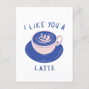 Je vous aime une carte de café en latte
