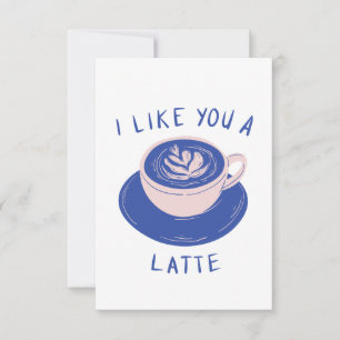 Je vous aime une carte de café en latte