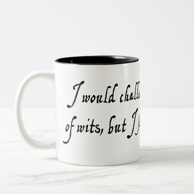 Je vous défierais dans une tasse de joute d'esprit (Gauche)