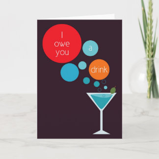 Je vous dois un carte de remerciements de blanc de