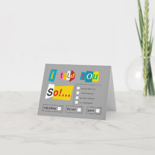 " Je vous l'ai dit ! " Carte de voeux